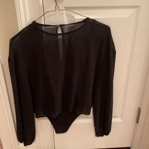 Black sheer bodysuit with tank built in. Brand new with tags!